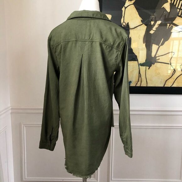CLOTH & STONE Fray Hem BD Shirt Burnt Olive S - Picture 8 of 10